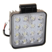 Фара рабочего света квадратная 117х117мм 48Вт (16 LED) рассеянный свет (Flood) 12-24V MEGAPOWER - 370-30-007